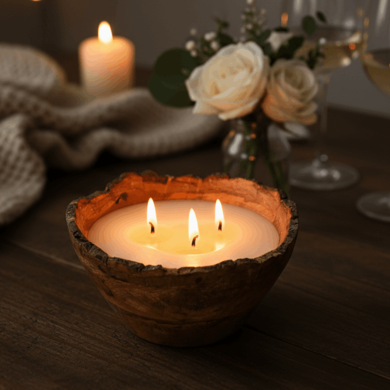 https://www.lcvdesignsndecor.co.za/shop/decor/decorative/candles-holders/mango-wood-midnight-rose-wax-candle/ Mango Wood Midnight Rose Wax Candle Lifestyle 2