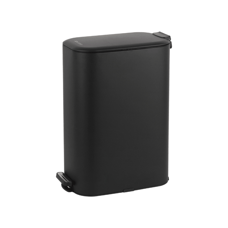 https://www.lcvdesignsndecor.co.za/shop/home-essentials/homekeeping/rubbish-bins/portofino-30l-pedal-bin-black/ Portofino 30L Pedal Bin Black Side View