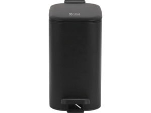 Portofino 6L Pedal Bin Black - Slimline Front View