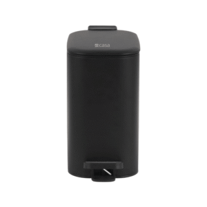 Portofino 6L Pedal Bin Black - Slimline Front View