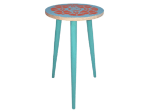 Turquoise Blossom Side Table Side View