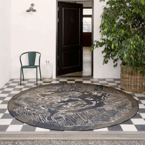 Fossil Round Rug Lifestyle