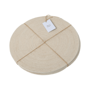 Beige Cotton Rope Circular Placemats 4PC