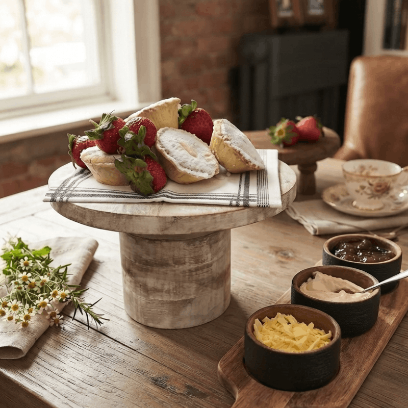 https://www.lcvdesignsndecor.co.za/shop/kitchen-dining/tableware-serving/serveware/cake-food-display-stands/mango-wood-cake-stand/ Mango Wood Cake Stand 25x25x15cm Lifestyle