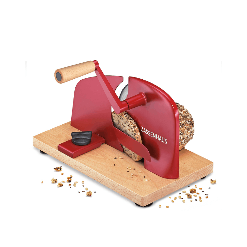 https://www.lcvdesignsndecor.co.za/shop/kitchen-dining/cooking-essentials/prep-tools/cutting-tools/zassenhaus-bread-slicer-pure-red/ Zassenhaus Bread slicer PURE Red - Angle View