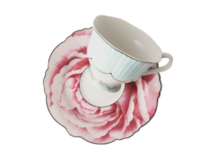 Wavy Rose Cup & Saucer Top View