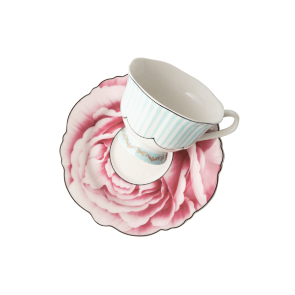 Wavy Rose Cup & Saucer Top View