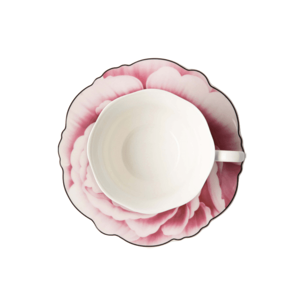 Wavy Rose Cup & Saucer Top View 2