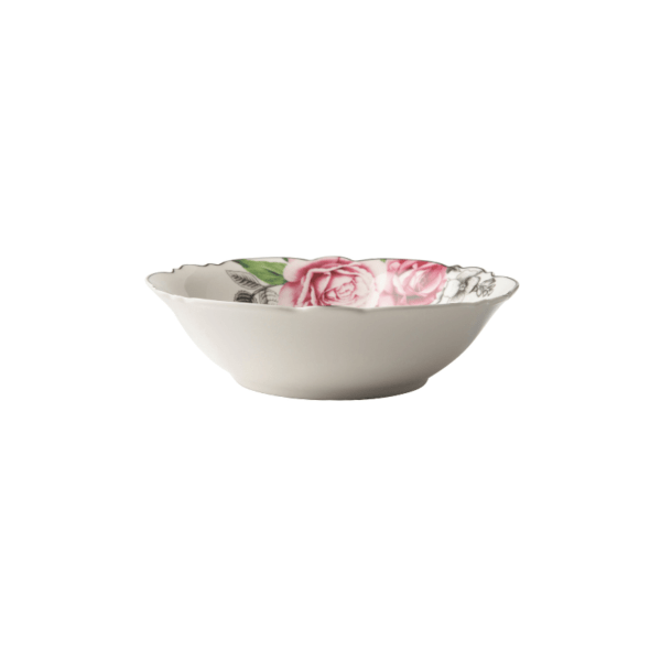 Wavy Rose Salad Bowl Side View