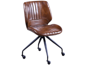 Khan Leather Chair 50x58x89cm Front View